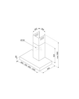 Õhupuhastaja smeg, seina, 90 cm, 713 m3/h, 62 db, must-foto4