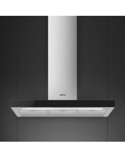 Õhupuhastaja smeg, seina, 62 db, 705 cm3/h, 90 cm, rv teras/must klaas-foto2