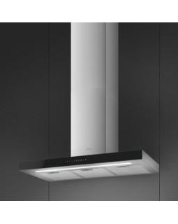 Õhupuhastaja smeg, seina, 62 db, 705 cm3/h, 90 cm, rv teras/must klaas-foto3