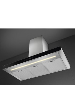 Õhupuhastaja smeg, seina, 62 db, 705 cm3/h, 90 cm, rv teras/must klaas-foto4