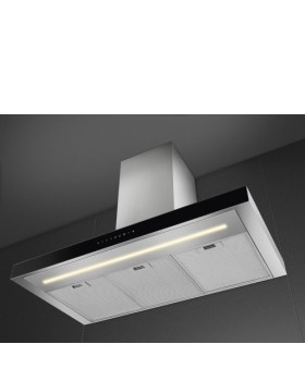 Õhupuhastaja smeg, seina, 62 db, 705 cm3/h, 90 cm, rv teras/must klaas-foto4