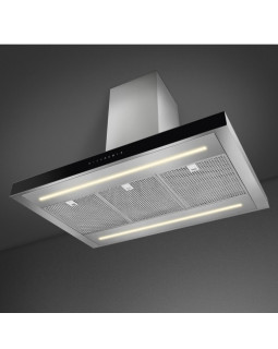 Õhupuhastaja smeg, saare, 90 cm, 778 m3/h, 69 db, rv teras/must klaas-foto3