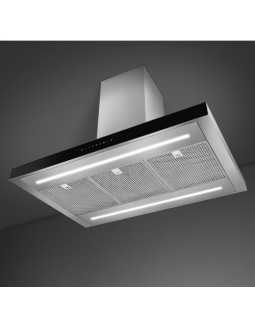 Õhupuhastaja smeg, saare, 90 cm, 778 m3/h, 69 db, rv teras/must klaas-foto4