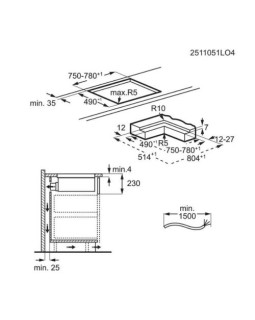 Õhupuhastiga pliidiplaat electrolux, 4 x induktsioon, 80 cm, saphirmatt, 650 m3/h, 71 db, lõigatud servad-foto2