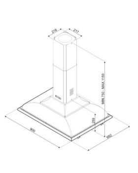 Õhupuhastaja smeg cortina, saare, 90 cm, kreem/messing, 754m3/h, 65 db-foto2
