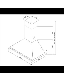 Õhupuhastaja smeg opera, seina, 100 cm, 792 m3/h, 67 db, rv teras-foto2