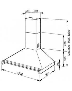 Õhupuhastaja smeg opera, seina, 120 cm, rv teras-foto2