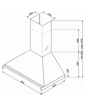 Õhupuhastaja smeg opera, seina, 90 cm, 781 m3/h, 72 db, must-foto2