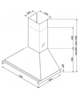 Õhupuhastaja smeg opera, seina, 90 cm, 781 m3/h, 72 db, must-foto3