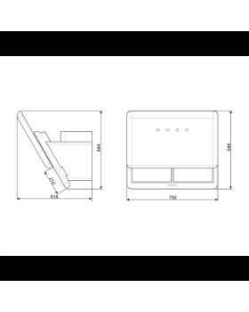 Õhupuhastaja smeg, 50-ndate stiil, seina, 75 cm, 797 m3/h, 67 db, union jack-foto4