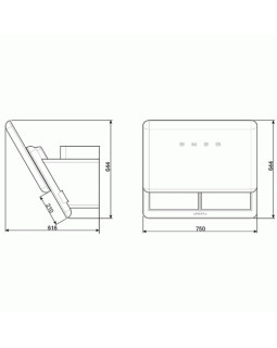Õhupuhastaja smeg 50-ndate stiil, seina, 75 cm, 649m3/h, 67 db, valge-foto6