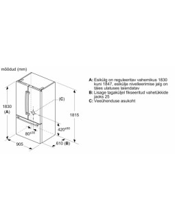 Külmik bosch, side-by-side, 183 cm, 402/171 l, 39 db, elektrooniline juhtimine, noforst, rv teras-foto7