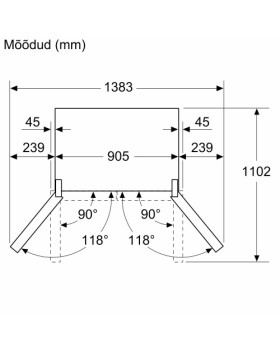 Külmik bosch, side-by-side, 183 cm, 405/200 l, 38 db, elektrooniline juhtimine, noforst, rv teras-foto7