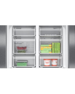 Külmik bosch, side-by-side, 183 cm, 405/200 l, 38 db, elektrooniline juhtimine, noforst, must rv teras-foto2