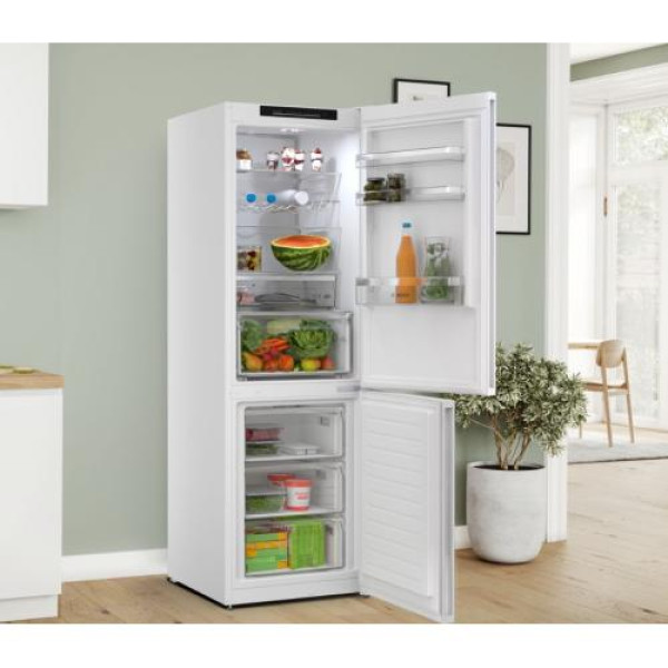 Külmik bosch, 186cm, 218/103 l, 35 db, elektrooniline juhtimine, nofrost, valge