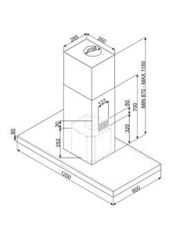 Õhupuhastaja smeg, saare, 120 cm, 783 m3/h, 62 db, rv teras-foto3