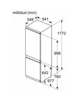 Külmik neff, integreeritav, 177 cm, 184/76 l, 35 db, nofrost-foto5
