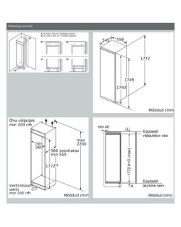 Külmik neff, integreeritav, 177 cm, 289 l, 37 db-foto4