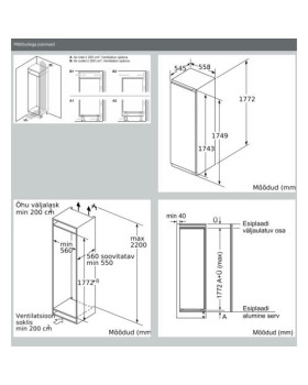 Külmik neff, integreeritav, 177 cm, 289 l, 37 db-foto4
