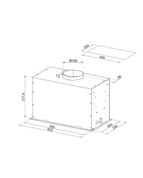 Õhupuhastaja smeg, integreeritav, 52 cm, 700 m3/h, 69 db, rv teras-foto5