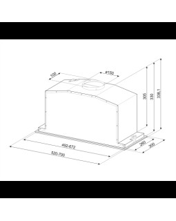 Õhupuhastaja smeg, integreeritav, 52 cm, 720 m3/h, 71 db, rv teras-foto3