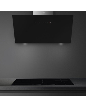 Õhupuhastaja smeg, seina, 90 cm, 62 db, 750 cm3/h, must klaas-foto2