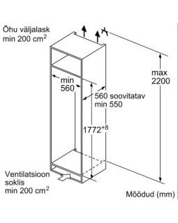 Külmik bosch, integreeritav, 178 cm, 246/34 l, 34 db, elektrooniline juhtimine-foto5