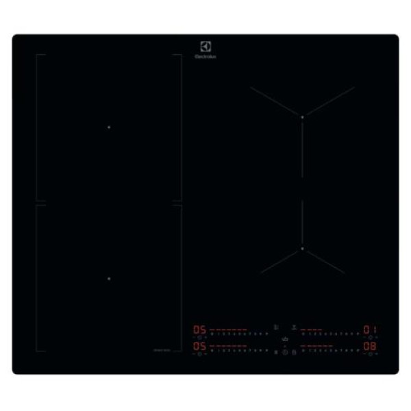 Pliidiplaat electrolux, 4 x induktsioon, 60 cm, hob2hood, must, lõigatud servad