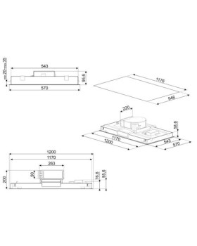 Õhupuhastaja smeg, 120cm, 610 m3/h, 65db, roostevaba teras-foto4
