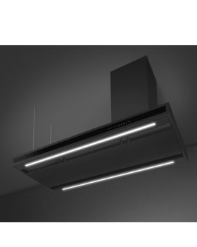 Õhupuhastaja smeg, saare, 120 cm, 739 m3/h, 71 db, matt must/must klaas-foto3