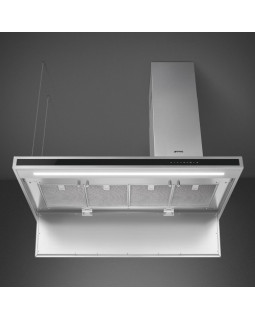 Õhupuhastaja smeg, saare, 120 cm, 739 m3/h, 71 db, rv-teras/must klaas-foto5