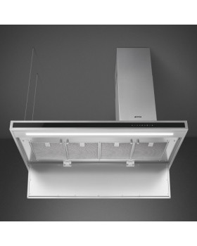 Õhupuhastaja smeg, saare, 120 cm, 739 m3/h, 71 db, rv-teras/must klaas-foto5