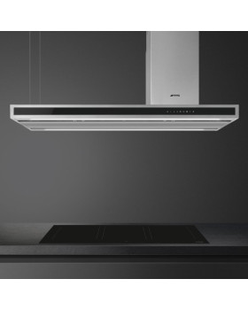 Õhupuhastaja smeg, saare, 120 cm, 739 m3/h, 71 db, rv-teras/must klaas-foto6