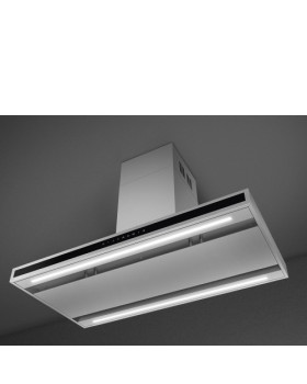 Õhupuhastaja smeg, saare, 90 cm, 778 m3/h, 70 db, rv-teras/must klaas-foto3