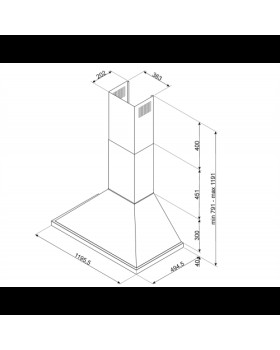Õhupuhastaja smeg portofino, seina, 120 cm, türkiis-foto2