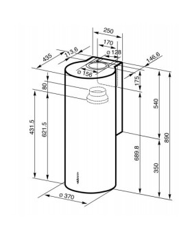 Õhupuhastaja smeg, seina, 37 cm, 660 m3/h, 67 db, rv teras-foto2