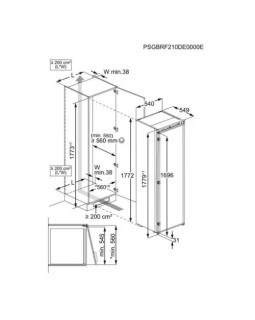 Jahekapp electrolux, integreeritav, 177 cm, 310 l, 32 db, valge-foto2