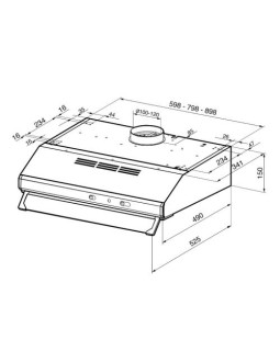 Õhupuhastaja smeg, integreeritav, 60 cm, 285 m3/h, 69 db, valge-foto2