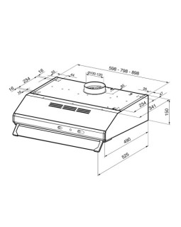Õhupuhastaja smeg, integreeritav, 60 cm, 285 m3/h, 69 db, rv-teras-foto2