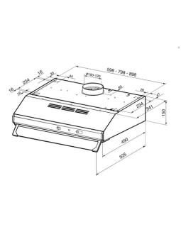 Õhupuhastaja smeg, integreeritav, 60 cm, 285 m3/h, 69 db, must-foto2