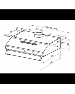 Õhupuhastaja smeg, integreeritav, 60 cm, 285 m3/h, 69 db, rv teras-foto2