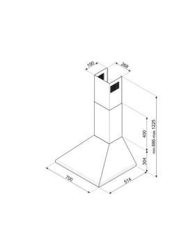 Õhupuhastaja smeg, seina, 70 cm, rv teras, 635 m3/h, 67 db-foto2