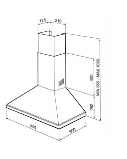 Õhupuhastaja smeg, 90cm, kreemjas-foto2