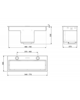 Õhupuhastaja smeg, integreeritav, 77 cm, rv teras, 643m3/h, 64 db-foto2