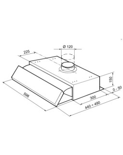 Õhupuhastaja smeg, integreeritav, 60 cm, 225 m3/h, 68 db, valge-foto2