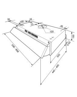 Õhupuhastaja smeg, integreeritav, 60 cm, 225 m3/h, 68 db, must-foto2