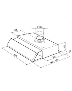 Õhupuhastaja smeg, integreeritav, 60 cm, 225 m3/h, 68 db, rv-teras-foto2