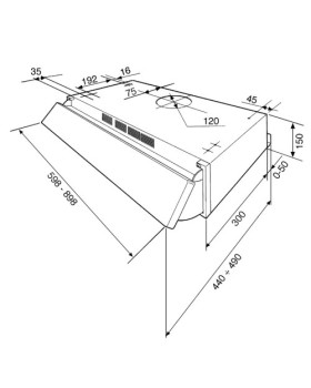 Õhupuhastaja smeg, integreeritav, 90 cm, 235 m3/h, 68 db, must-foto2
