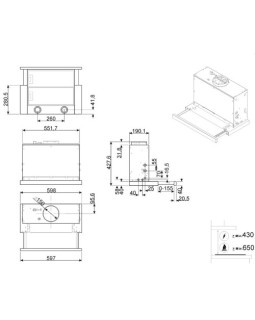 Õhupuhastaja smeg, integreeritav, teleskoop, 60 cm, rv paneel, 647 m3/h, 67 db-foto3