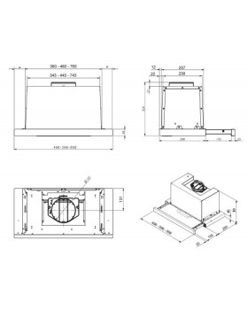 Õhupuhastaja smeg, integreeritav, teleskoop, 90 cm, rv paneel, 581m3/h, 66 db-foto2